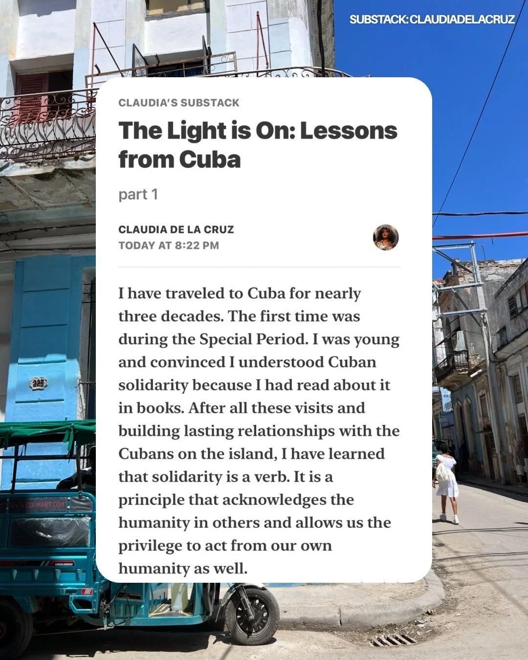 [Cuba Va!] The Cuban people are not waiting to be saved. They are the...