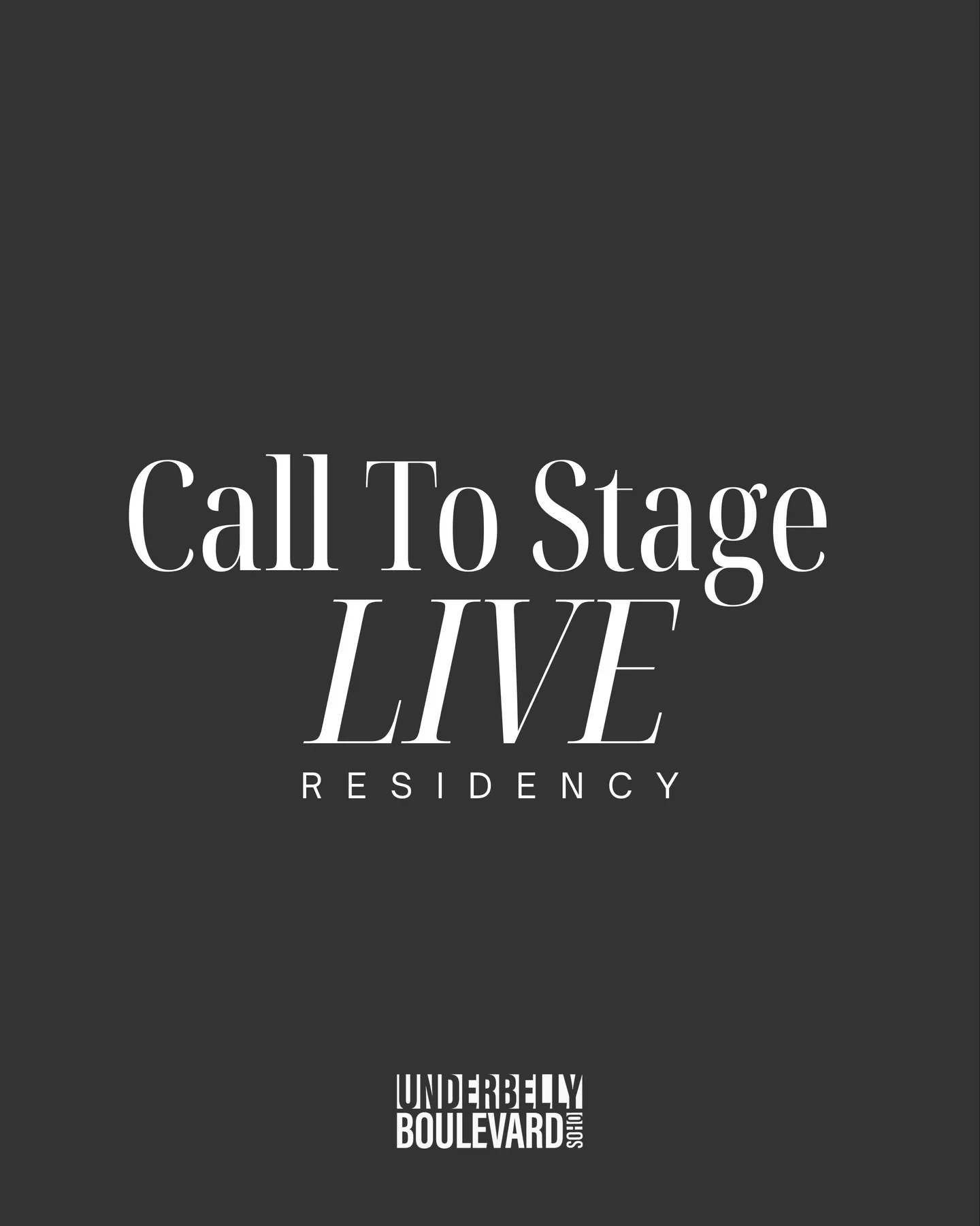 Introducing Call To Stage Live: Residency🎤 We’re bringing you the We...