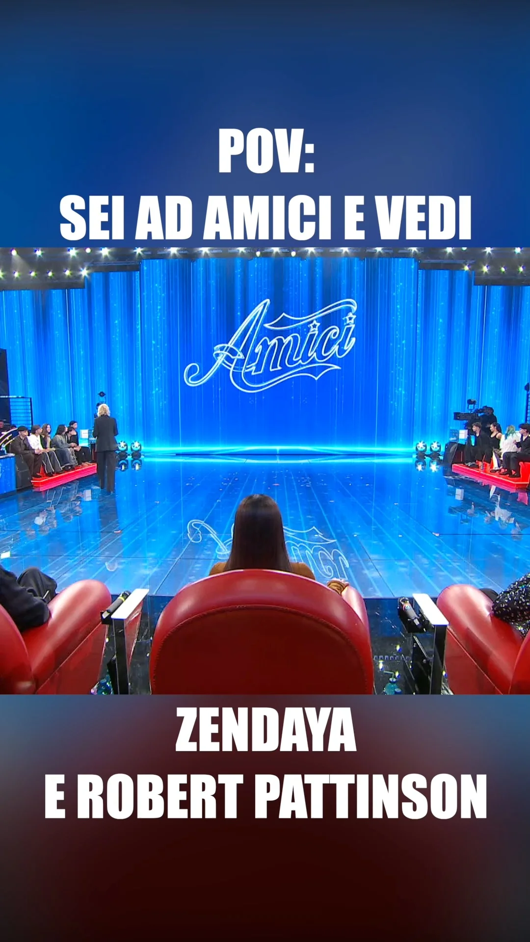 Noi tutti così 😍🤯 #Amici25 #zendaya #robertpattinson #thedrama